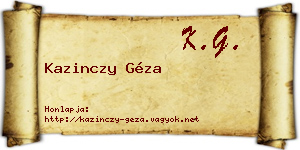 Kazinczy Géza névjegykártya