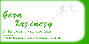 geza kazinczy business card